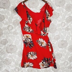 Floral Red Women's Dress